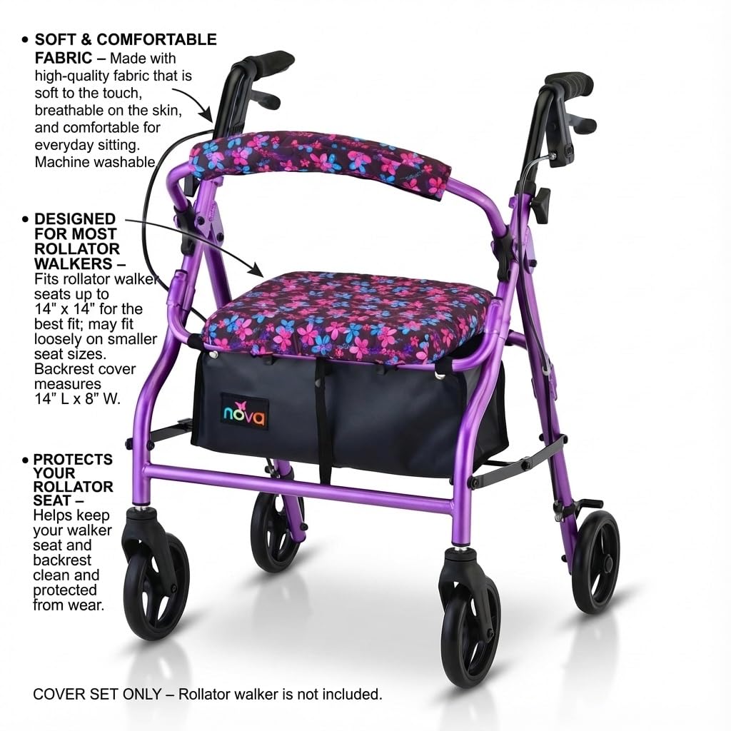 Amazon.com: NOVA Rollator Walker Seat & Backrest Cover Set